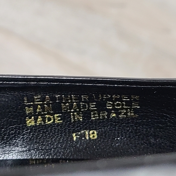 ALDO Black Wedge Round Toe Leather Heels Size 7.5 - Picture 13 of 17